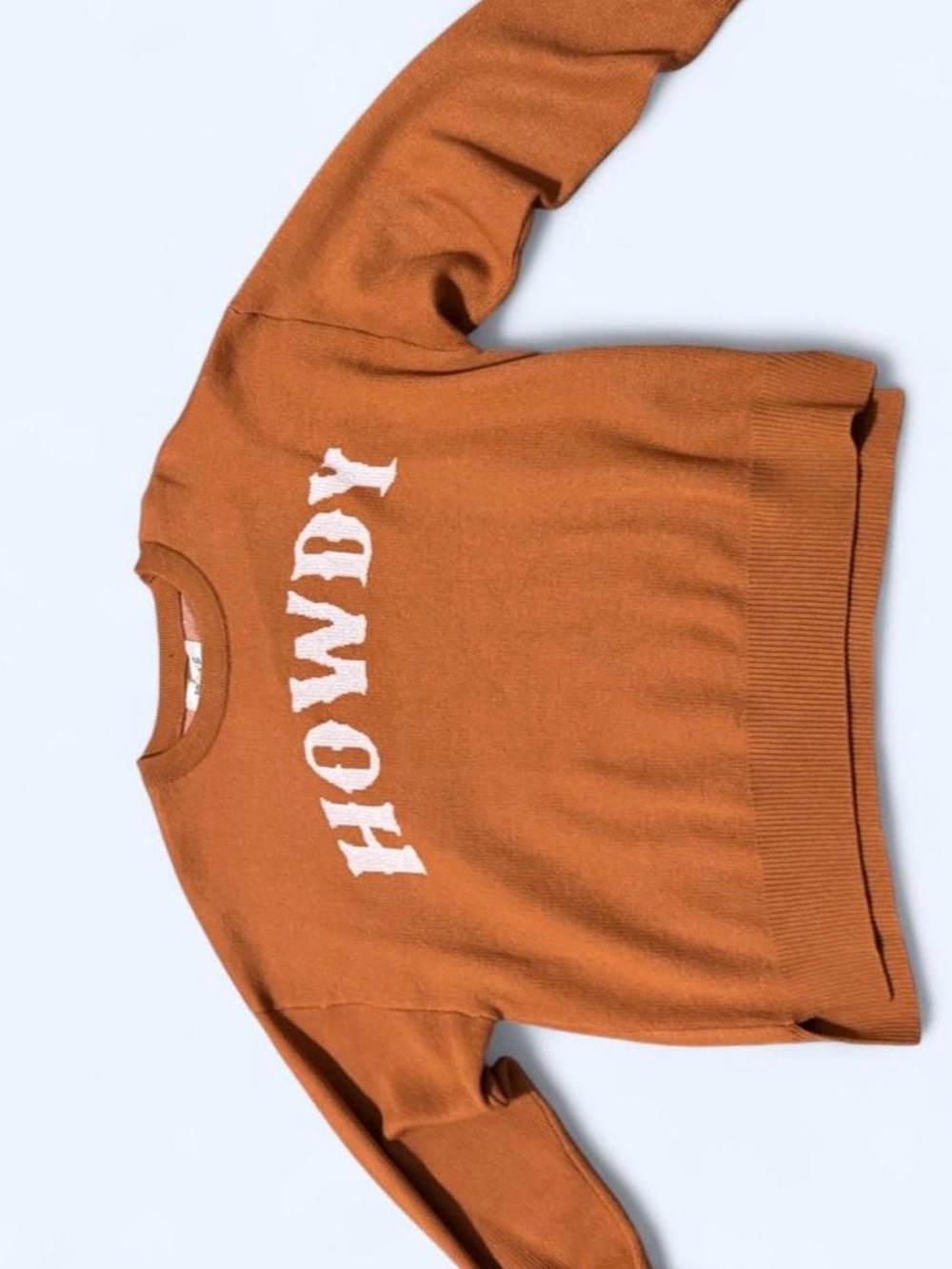 Women's Rust Orange 'HOWDY' Crewneck Sweater